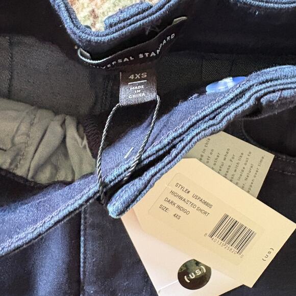 Universal Standard High Waisted Shorts 4XS 00 0 2XS NWT Dark Indigo Jean Denim - Picture 3 of 5